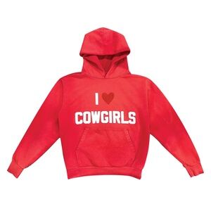 Red 'I Love Cowgirls' Hoodie